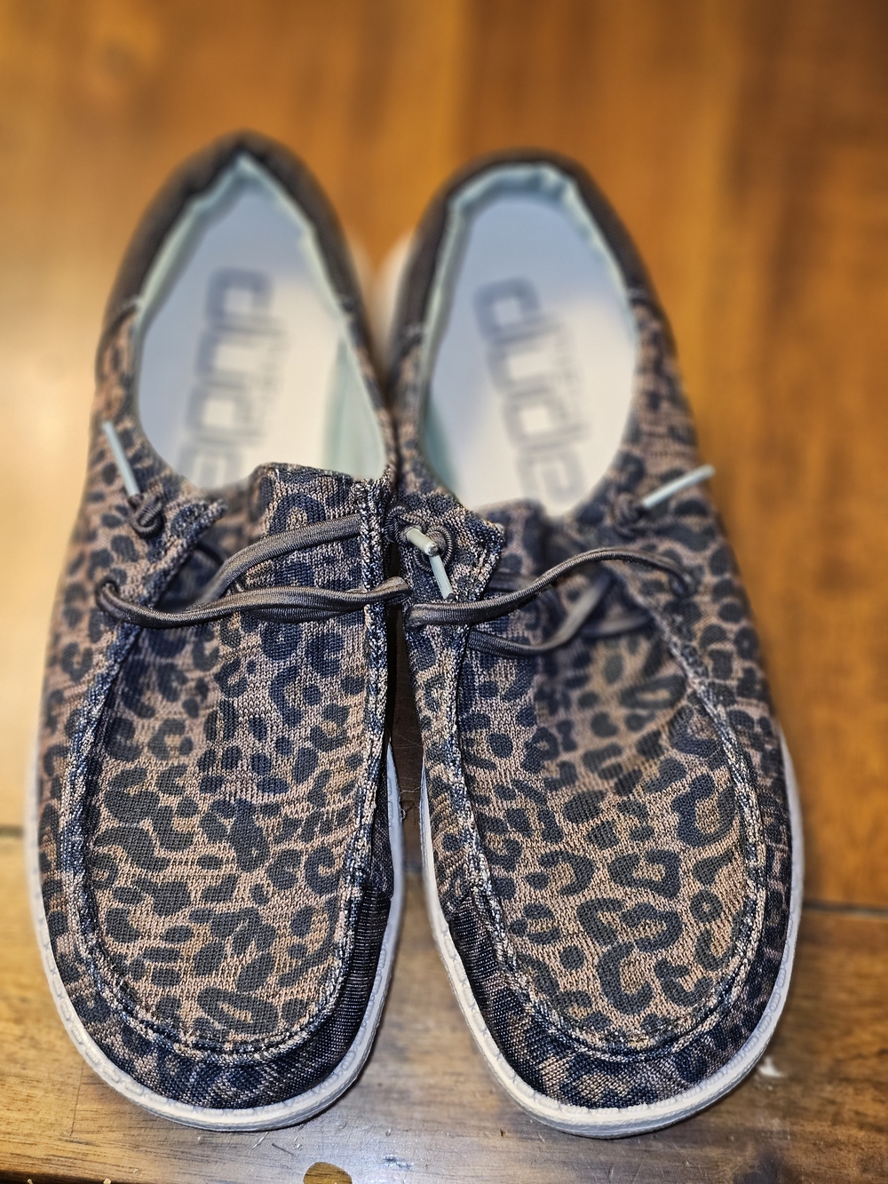 Hey Dude Wendy Sox Leopard Brown Slip On Luxury Comfort Shoes Womens Size 8